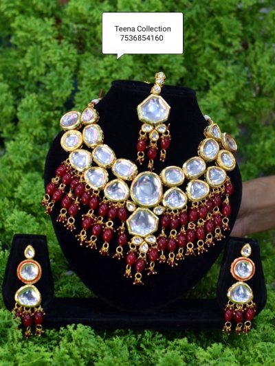 Red kundan set(d2)