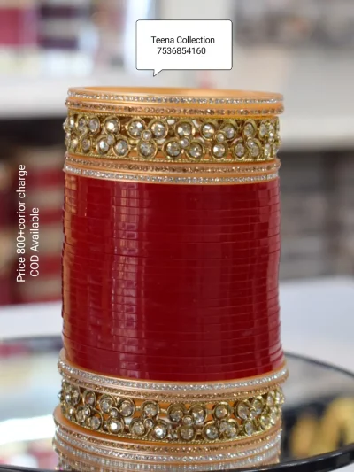 A(vi)Dark Red chura Set
